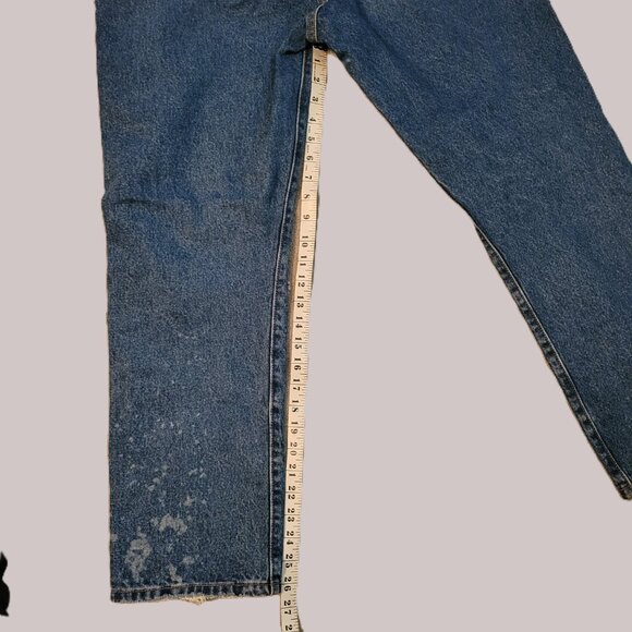 Levi’s 501 Original Cropped High Rise Distressed Jeans Unisex Size 32x28 - Picture 13 of 16